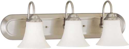 POLARIS 4 LIGHT 30 IN. VANITY WITH SATIN FROSTED GLASS SHADES