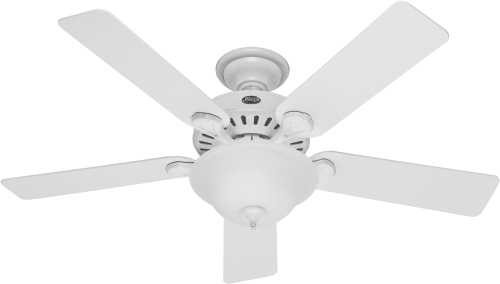 HUNTER FAN, PROS BEST 52 IN., 5 BLADE WHITE CEILING FAN WITH LIG - Click Image to Close