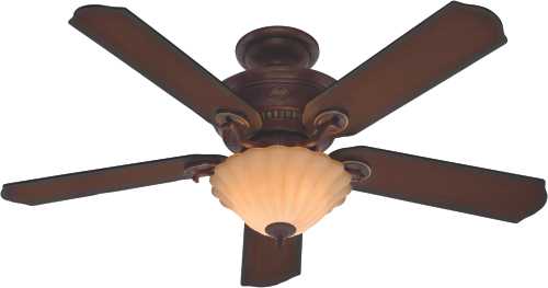 HUNTER FAN, REGAL OAK 52 IN., 5 BLADE LEATHER BROWN WITH VIEUX G