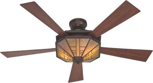 HUNTER FAN, 1912 MISSION 54 IN., 5 BLADE BRONZE LARGE ROOM LIGH - Click Image to Close