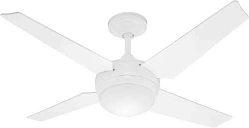 HUNTER FAN, SONIC 50 IN., 4 BLADE WHITE LARGE ROOM LIGHTED CEIL