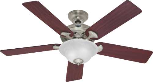 HUNTER FAN,THE BROOKLINE 52 IN., 5 BLADE BRUSHED NICKEL LARGE R - Click Image to Close