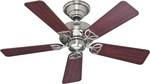 HUNTER FAN, HUDSON 42 IN., 5 BLADE BRUSHED NICKEL SMALL ROOM OR