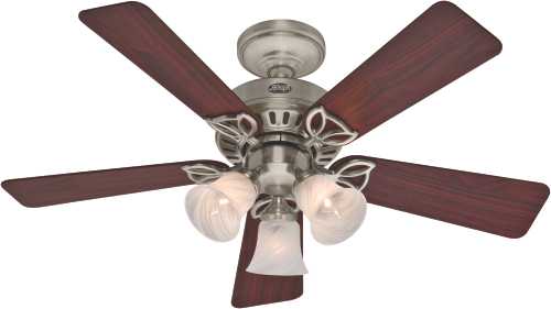 HUNTER FAN, THE BEACON HILL 42 IN., 5 BLADE BRUSHED NICKEL SMAL - Click Image to Close