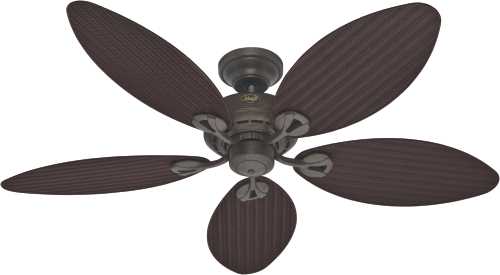 HUNTER FAN, BAYVIEW 54 IN., 5 BLADE PROVENCAL GOLD DAMP/OUTDOOR - Click Image to Close