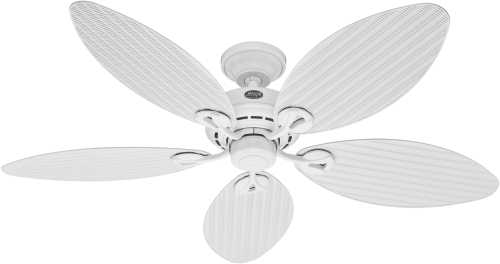 HUNTER FAN, BAYVIEW 54 IN., 5 BLADE WHITE DAMP/OUTDOOR CEILING