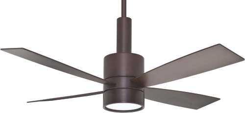 CASABLANCA, BULLET 54 IN., 4 BLADE BRUSHED COCOA LIGHTED CEILING - Click Image to Close