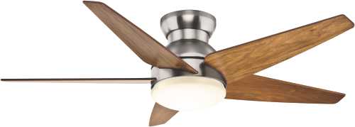 CASABLANCA, ISOTOPE 52 IN., 5 BLADE BRUSHED NICKEL LIGHTED CEIL - Click Image to Close