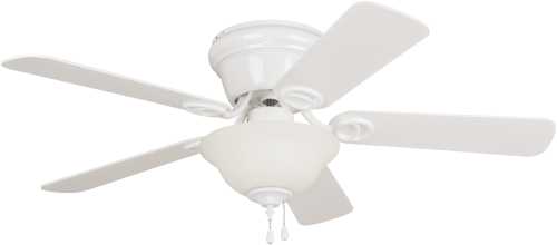 WYMAN 42 IN. HUGGER MOUNT CEILING FAN WITH BOWL LIGHT, WHITE WIT - Click Image to Close