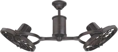 FARADAY II OUTDOOR CEILING MOUNT DUAL FAN AGED BRONZE WITH DARK