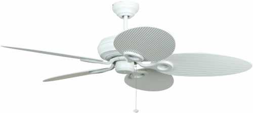 PELICAN BAY 52 IN. OUTDOOR CEILING FAN, WHITE WITH WHITE BLADES