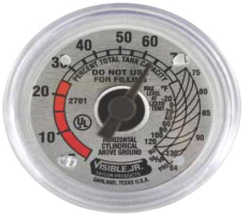 GAS JR. OR SR. FLOAT GAUGE REPLACEMENT DIAL 2" - Click Image to Close