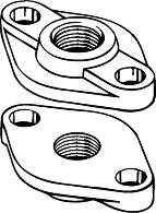 B & G 3/4 INIRON FLANGES PAIR - Click Image to Close