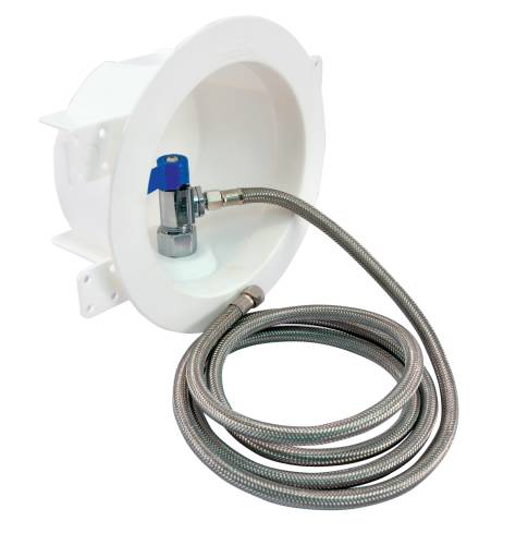 IPS WATER-TITE ROUND ICEMAKER VALVE OUTLET BOX WITH QUARTER TURN