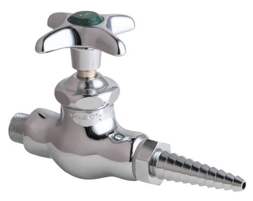 CHICAGO WATER VALVE WITH SERRATED NOZZLE 3/8 IN. INLET CHROME - Click Image to Close