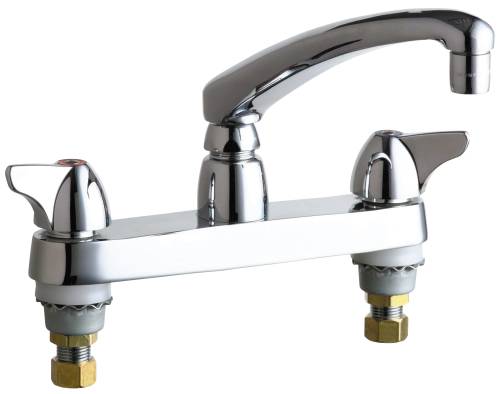 CHICAGO FAUCETS TOP MOUNT KITCHEN FAUCET WITH 8 IN. CENTERS, SID - Click Image to Close