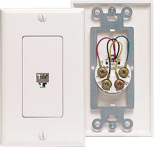 TELEPHONE SURFACE MOUNT WALL PLATE IVORY - Click Image to Close