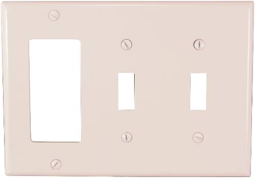 THREE GANG COMBINATION SWITCH AND DECORATOR WALLPLATE - Click Image to Close