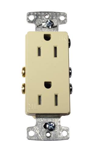 DECORATOR RECEPTACLE 15A IVORY - Click Image to Close