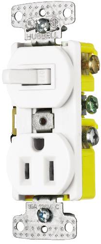 3 WAY & 2 POLE COMBO SWITCH RECEPTACLE 15 AMP WHITE - Click Image to Close