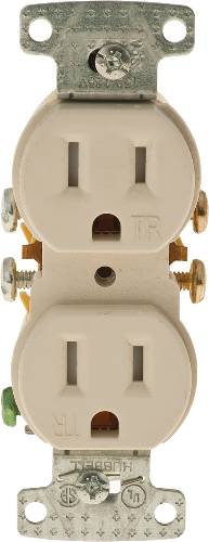 RECEPTACLE 15A TAMPER PROOF ALMOND - Click Image to Close