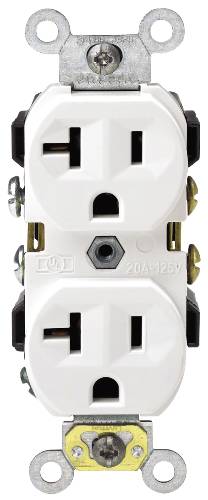 DUPLEX RECEPTACLE 20A WHITE - Click Image to Close