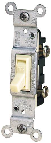 SINGLE POLE TOGGLE SWITCH IVORY 15 AMPS - Click Image to Close
