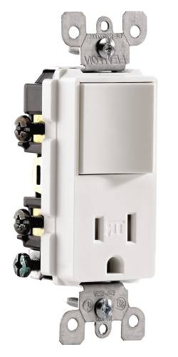 DECORA COMBO SWITCH AND RECEPTACLE 15 AMPS IVORY - Click Image to Close