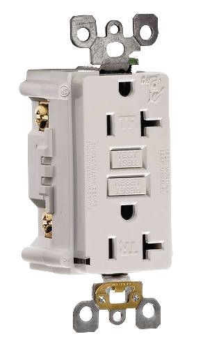 RECEPTACLE GFCI TAMPER RESISTANT 20AMP WHITE - Click Image to Close