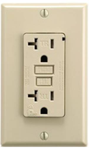 GFCI RECEPTACLE TAMPER RESISTANT 20 AMP IVORY - Click Image to Close