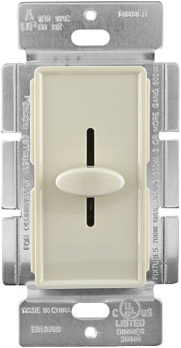DIMMER-SLIDE, SINGLE POLE, IVORY - Click Image to Close