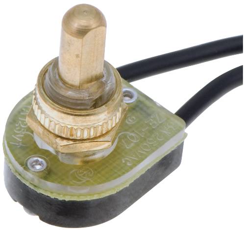 BAKELITE CANOPY PUSH SWITCH, 6 AMPS, 125 VOLTS