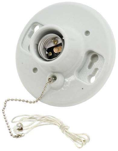 PORCELAIN PULL CHAIN FIXTURE - Click Image to Close