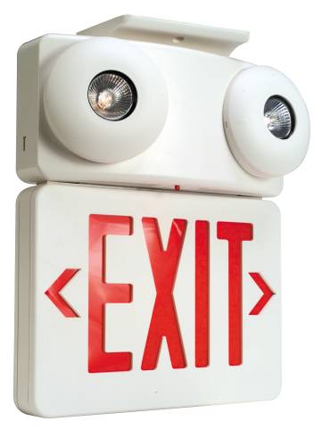 COMBINATION EXIT SIGN AND EMERGENCY LIGHT - Click Image to Close