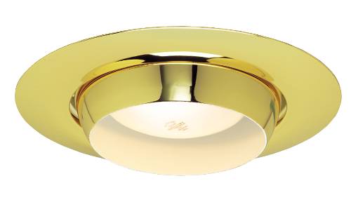 RECESSED LIGHTING EYEBALL TRIM 6 IN. POLISHED BRASS - Click Image to Close