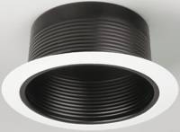 RECESSED LIGHTING BAFFLE 5 IN. BLACK WITH WHITE TRIM RING - Click Image to Close