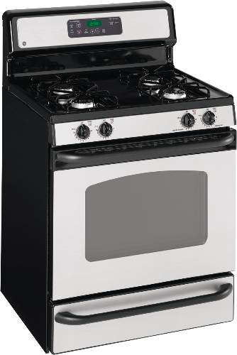 GE CLEANSTEEL 30 IN. FREE-STANDING GAS RANGE - Click Image to Close