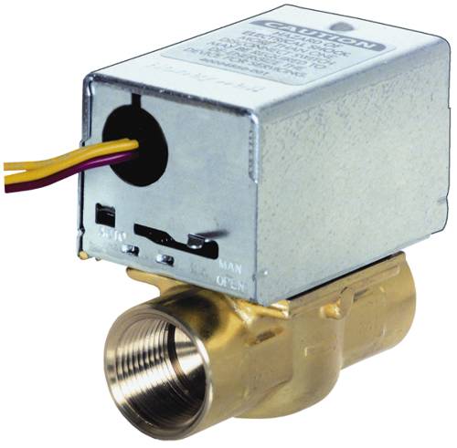 HONEYWELL ZONE VALVE 1/2" INVERTED FLARE, 2-WAY, 24 VOLT - Click Image to Close