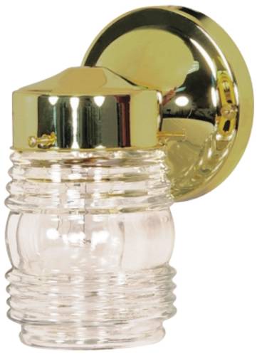 OUTDOOR JELLY JAR FIXTURE POLISHED BRASS