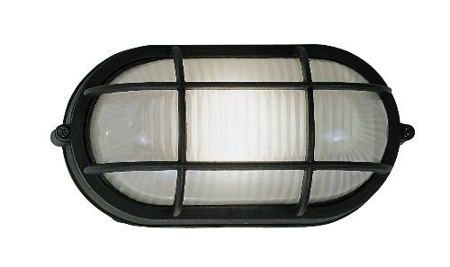 OVAL WALL FIXTURE DIE CAST ALUMINUM 8-1/4 IN. X 4-1/2 IN. BLACK - Click Image to Close