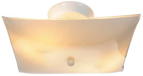 SQUARE CEILING LIGHT FIXTURE WHITE GLASS - Click Image to Close
