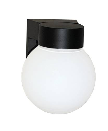 WALL MOUNT FIXTURE WITH 6 IN. GLOBE WHITE - Click Image to Close