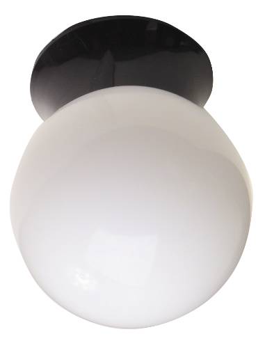 GLOBE CEILING FIXTURE WITH ONE 9 WATT PLC TYPE FLUORESCENT LAMP, - Click Image to Close