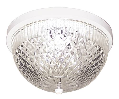 FAIRWAY CEILING FIXTURE WITH CRYSTAL CUT ACRYLIC LENS, USES ONE