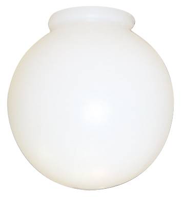 ACRYLIC GLOBE WITH LIP 8 IN WHITE - Click Image to Close