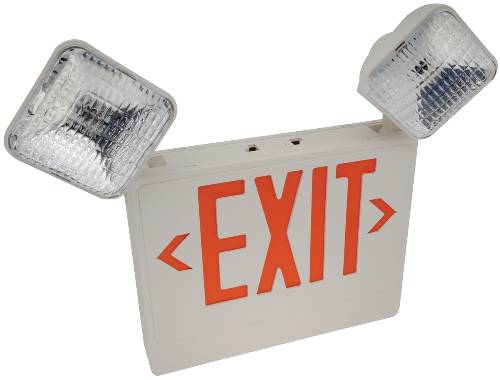 COMBINATION LED EXIT SIGN AND EMERGENCY LIGHT - Click Image to Close
