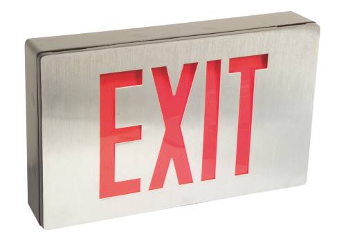 DIE CAST LED EXIT LIGHT WITH BATTERY BACKUP - Click Image to Close
