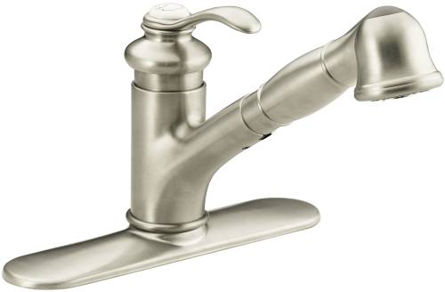 KOHLER FAIRFAX SINGLE-CONTROL PULLOUT KITCHEN SINK FAUCET, BRUS - Click Image to Close