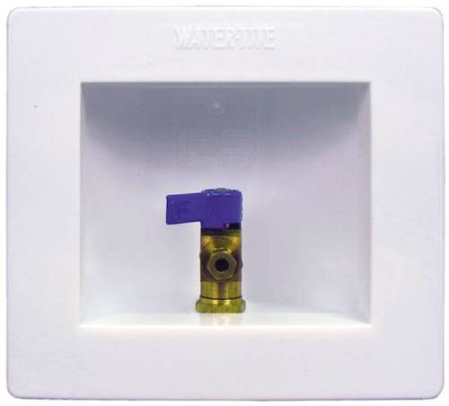 IPS WATER-TITE ICEMAKER VALVE OUTLET BOX WITH 1/4 TURN VALVE, CP