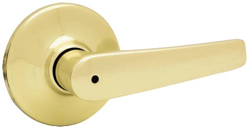 KWIKSET DELTA PRIVACY LEVERSET POLISHED BRASS - Click Image to Close